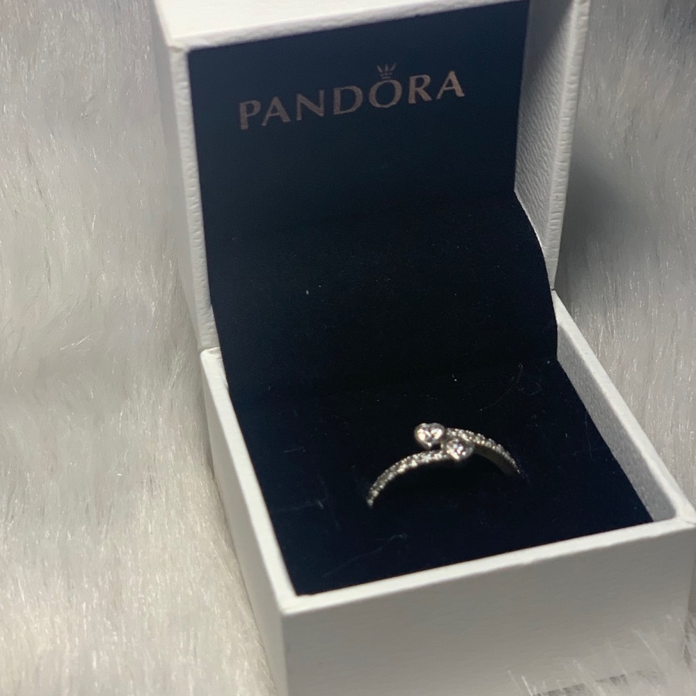 PANDORA 2 HEARTS RING - Picture 2 of 4